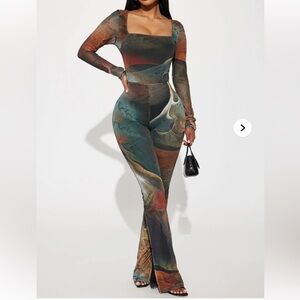 Stylish Multicolor Long Sleeve Jumpsuit